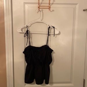 Satin, Black tank top blouse